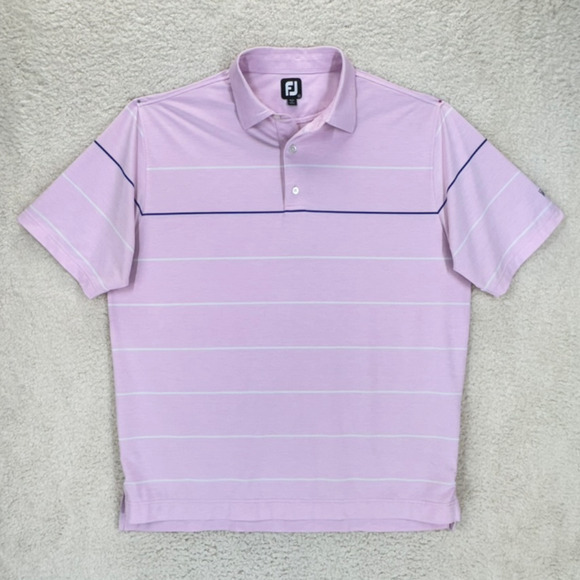FootJoy Other - Footjoy FJ Collared Polo Golf Shirt XL Pink Striped Short Sleeve Travel Casual